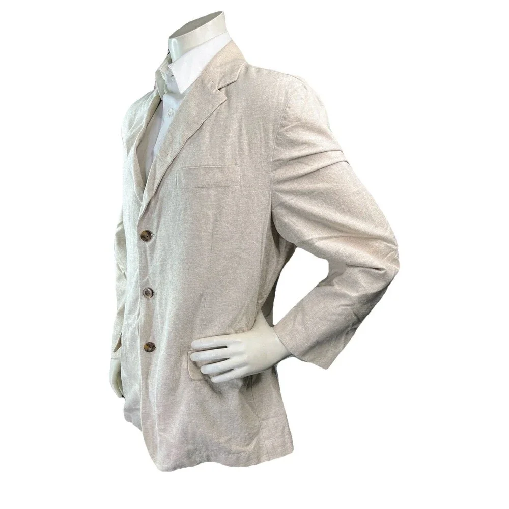 Havanera Co Men XL Blazer Summer Breeze Beige Linen Blend Unstructured